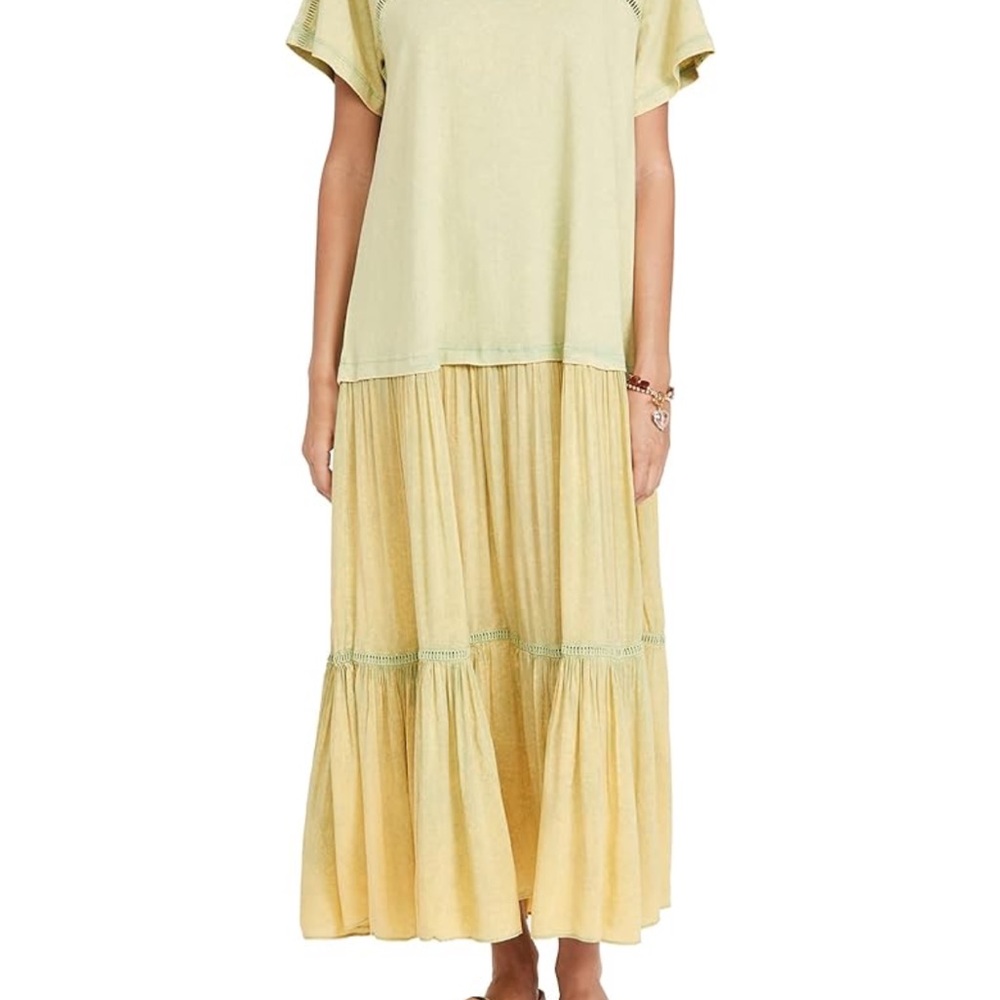 Free People Green/Yellow Maxi Dress